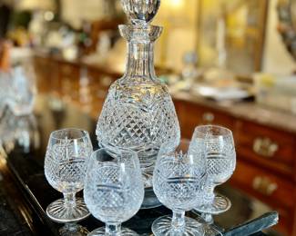 Waterford Crystal Mooncoin Cut Collection Brandy Decanter, Set of 4 Waterford Crystal Mooncoin Cut Collection Brandy Snifters