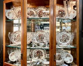 2 coordinating Vintage Johnson Bros. China patterns sold as 1 set:
1) ‘His Majesty’ 12 ea. Dinner, Salad Plates, cups, saucers, 1 gravy boat.
2) ‘Harvest Time’ 6 berry bowls, 8 bread plates, creamer, lidded sugar bowl. (66 pcs total)