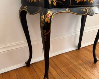 Chinoiserie Queen-Anne Style Side Table / Console. Measures 28" W x 15" D x 29" H. Photo 3 of 3.