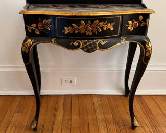 Chinoiserie Queen-Anne Style Side Table / Console. Measures 28" W x 15" D x 29" H. Photo 1 of 3.