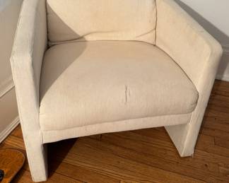 Mid-Century Barrel Back Chair. Needs Reupholstering. Measures 30" x 30." Photo 1 of 4.