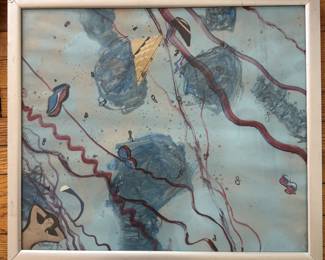 Untitled Acrylic on Canvas. Signed by Artist Freya Hansell. Photo 1 of 3.