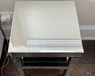 Arhaus Mirrored Bedside Table. Measures 16" x 16" x 20" H. Photo 2 of 2.