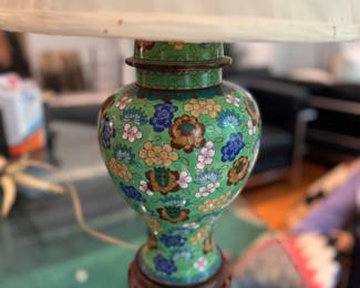 Metal Chinoiserie Table Lamp. Photo 2 of 2.