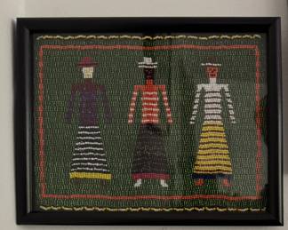 Framed Beaded Folk Art.