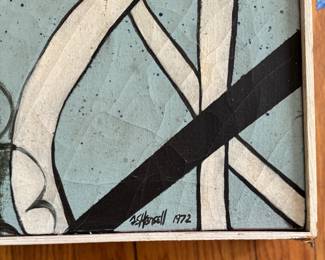 Untitled Acrylic on Canvas. Signed by Artist Freya Hansell. Photo 3 of 3.