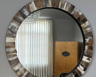 Horn & Bone Mirror. Measures 25" D. Photo 1 of 2.
