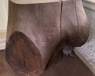 Wood Stump Table Base / Side Table. Measures 29" H x 22" D. At It's Widest, It's 34" W.