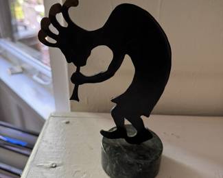 Kokopelli Dancer on Marble Base. Photo 2 of 3.