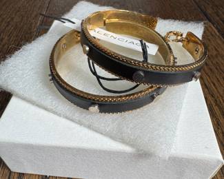 Balenciaga Leather Hoop Earrings. Photo 1 of 2.