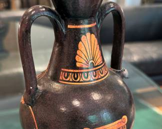 Handmade Rhodes Greek Pottery Urn. Photo 1 of 2.