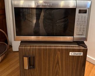 Mini Fridge & Cuisinart Countertop Microwave.