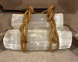 Jayson Home Selenite Fireplace Logs.