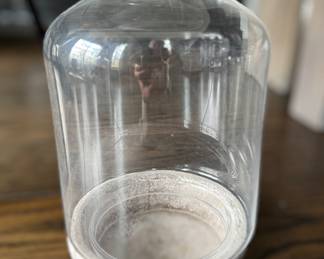 Pair of Terra Cloches -- Glass Cloche on Rustic Stone Base. One Measures 12" H; The Other 15" H. Photo 1 of 3.