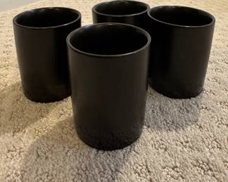 Set of 4 Black Ceramic Tumblers.