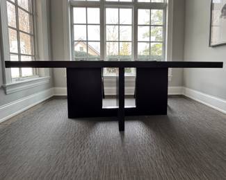 Manifesto Ebonized Wood Dining Table. Measures 79" W x 37" x 29" H with 36" Clearance. Photo 2 of 4.