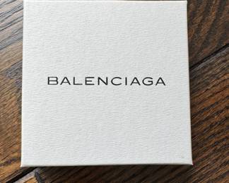 Balenciaga Leather Hoop Earrings - New With Box. Photo 2 of 2.