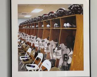 Colgate Men's Hockey Team Locker Room Photograph. Measures 24" x 24."