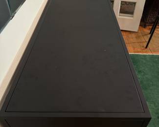 Crate & Barrel Ebonized Steel & Glass Console / Buffet / Credenza. Photo 2 of 3.