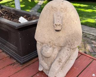 Cast Stone Baboon Garden Statue.