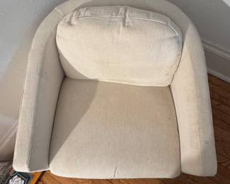 Mid-Century Barrel Back Chair. Needs Reupholstering. Measures 30" x 30." Photo 2 of 4.