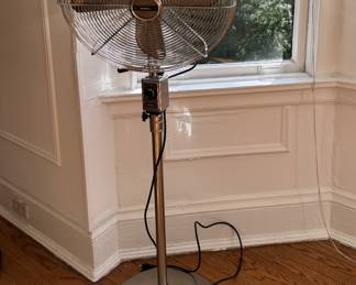 Restoration Hardware Allaire No. 16 Adjustable Height Nickel Finish Floor Fan - 2 Available.