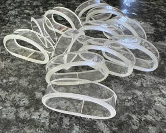 Set of 12 Lucite Napkin Rings. Photo 2 of 2.