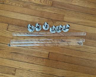Mid-Century Lucite Towel Bars with Polished Nickel Hardware - 3 Available. Photo 2 of 2.