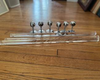 Mid-Century Lucite Towel Bars with Polished Nickel Hardware - 3 Available. Photo 1 of 2.