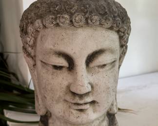 Cast Stone Buddha Head. Photo 1 of 3.