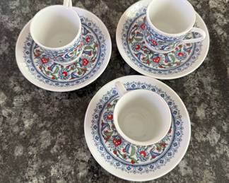 Set of Three Demi-Tasse Cups & Saucers. Photo 2 of 3