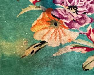 Chinese Art Deco Peking Rug (Some Damage). Measures 11' 3" x 8'1 1". Photo 3 of 4.