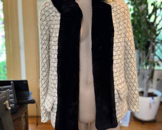 Faux Fur Lined Vintage Evening Jacket. Photo 1 of 3.