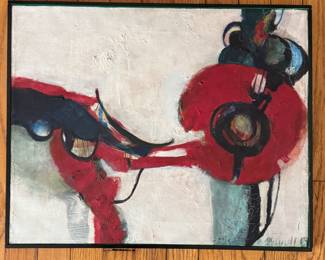 Acrylic on Canvas. Measures 17.5" x 20.5" Overall. Signed by Artist Freya Hansell.