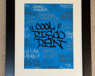 "Cool" Disco Dan. By Washington Street Artist, Dan Hogg - 2 Available. Each Measures 20" x 24" including Frame. Photo 1 of 2.
