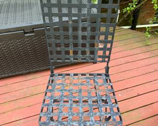 Mosaic Dining Table & Two Metal Cafe Chairs. Chairs Do Need New Paint. Photo 3 of 3.