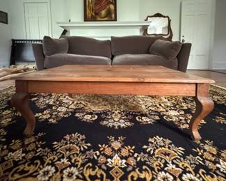 Rustic Wood Coffee Table with Cabriole Legs. Photo 1 of 3.