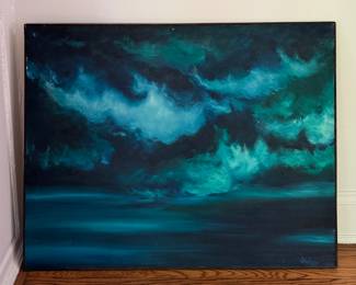 "Odd," Acrylic on Canvas. Signed by Artist Joan Hartwig. Measures 47" x 36" Overall. Photo 1 of 2.