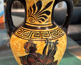 Handmade Rhodes Greek Pottery Urn. Photo 1 of 4.