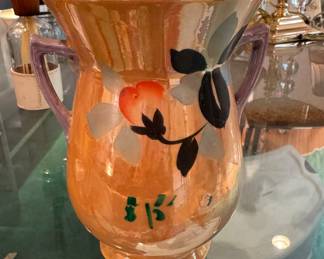 Vintage Pearlescent Double Handed Vase. Photo 1 of 3.
