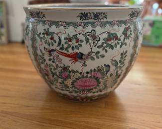 Chinoiserie Fish Bowl "Cache Pot." Photo 1 of 4.