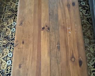 Rustic Wood Coffee Table with Cabriole Legs. Photo 2 of 3.