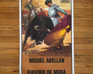 "Plaza de Toros de Madrid," Vintage Bull Fighting Poster. Photo 1 of 2.