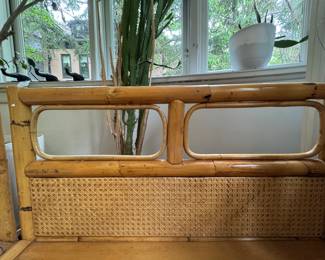 Vintage Three-Piece Modular Bamboo, Cane & Rattan Sofa. Missing One Cushion. Measures 94" x 33" D. Photo 3 of 6.