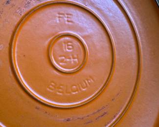 Vintage Belgium Orange Cast Iron Cookware. Photo 3 of 3.