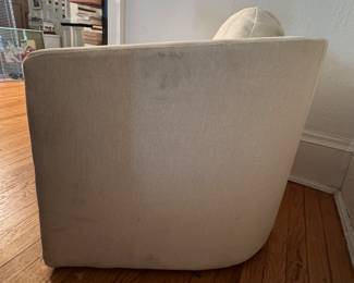 Mid-Century Barrel Back Chair. Needs Reupholstering. Measures 30" x 30." Photo 4 of 4.