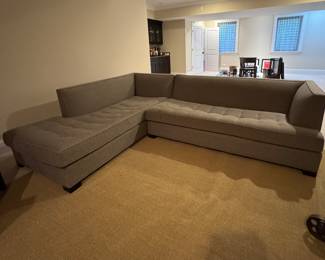 Mitchell Gold & Bob Williams Left Facing Chaise Sectional Sofa. Measures 114" x 38" D; Chaise is 84" Long. Photo 1 of 7.