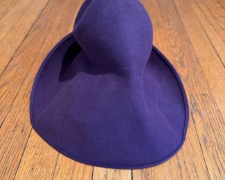 Patricia Underwood Purple Wide Brim Felt Hat. Photo 1 of 2.