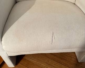 Mid-Century Barrel Back Chair. Needs Reupholstering. Measures 30" x 30." Photo 3 of 4.