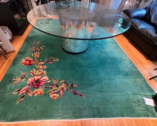 Chinese Art Deco Peking Rug (Some Damage). Measures 11' 3" x 8'1 1". Photo 1 of 4.